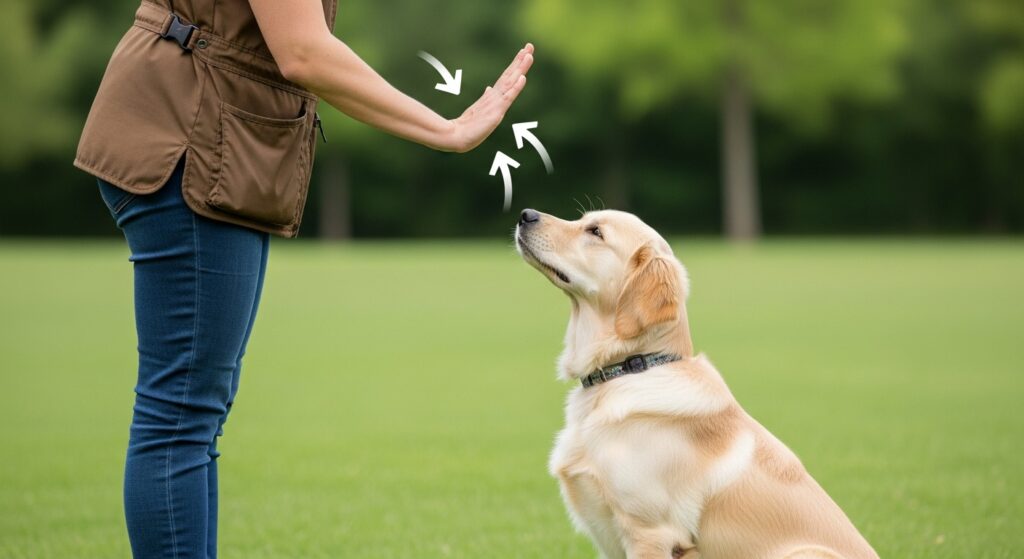 sit hand signal for dogs