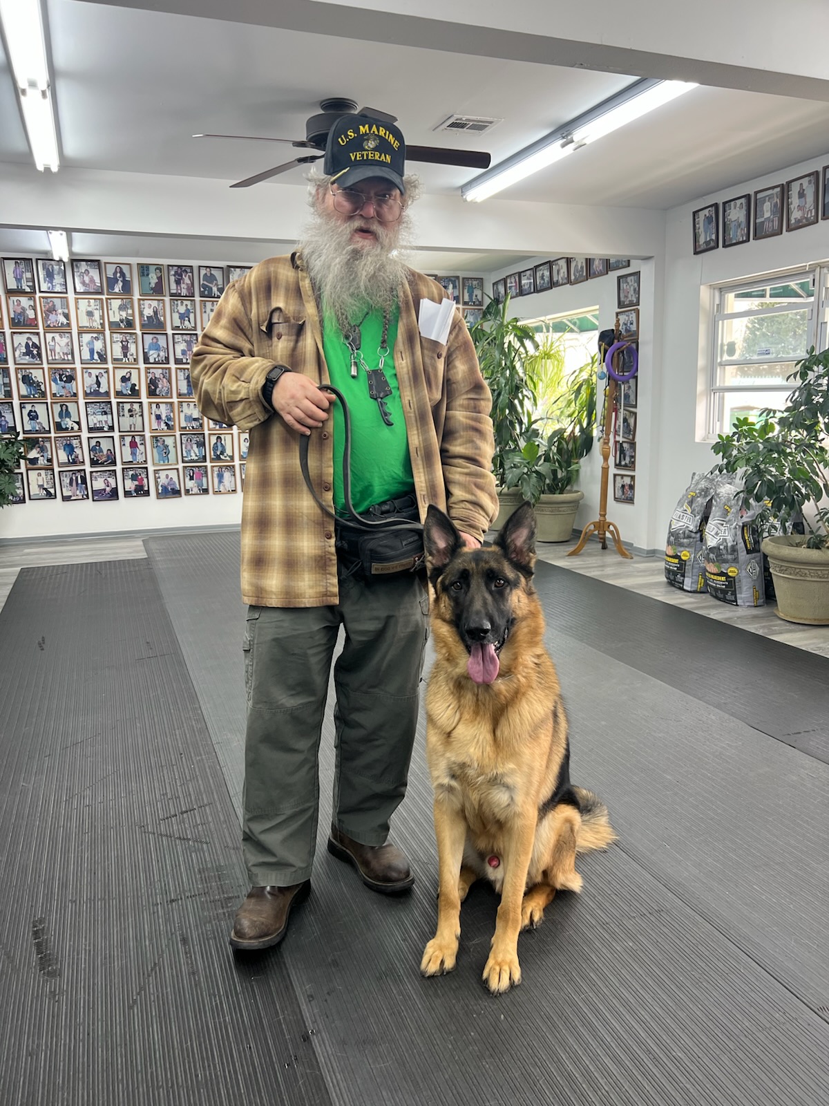 Testimonials 4 - Veteran client with trained German Shepherd at Dan Gentile center