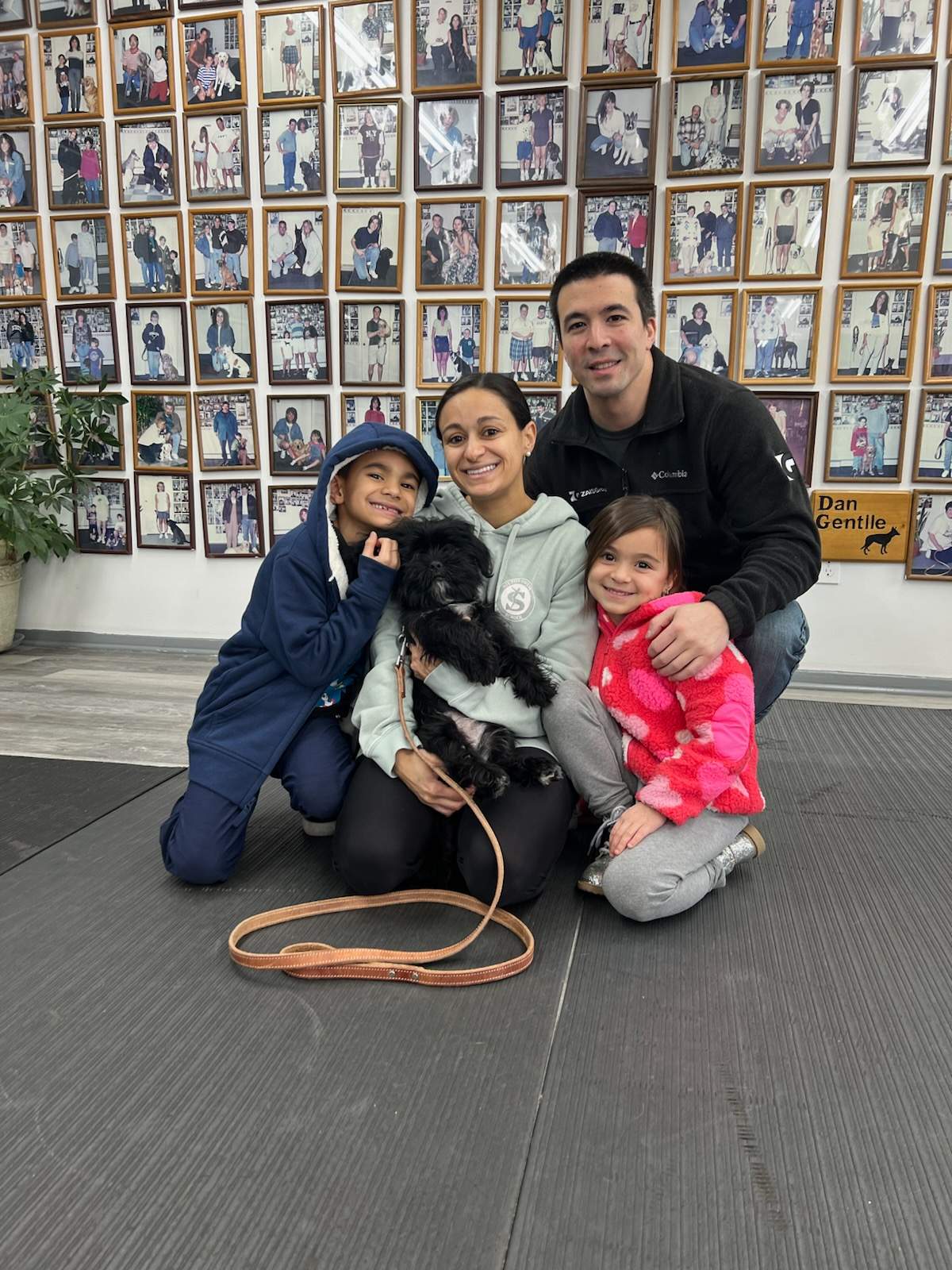 Testimonials 3 - Family with their trained dog at Dan Gentile center in Howell NJ