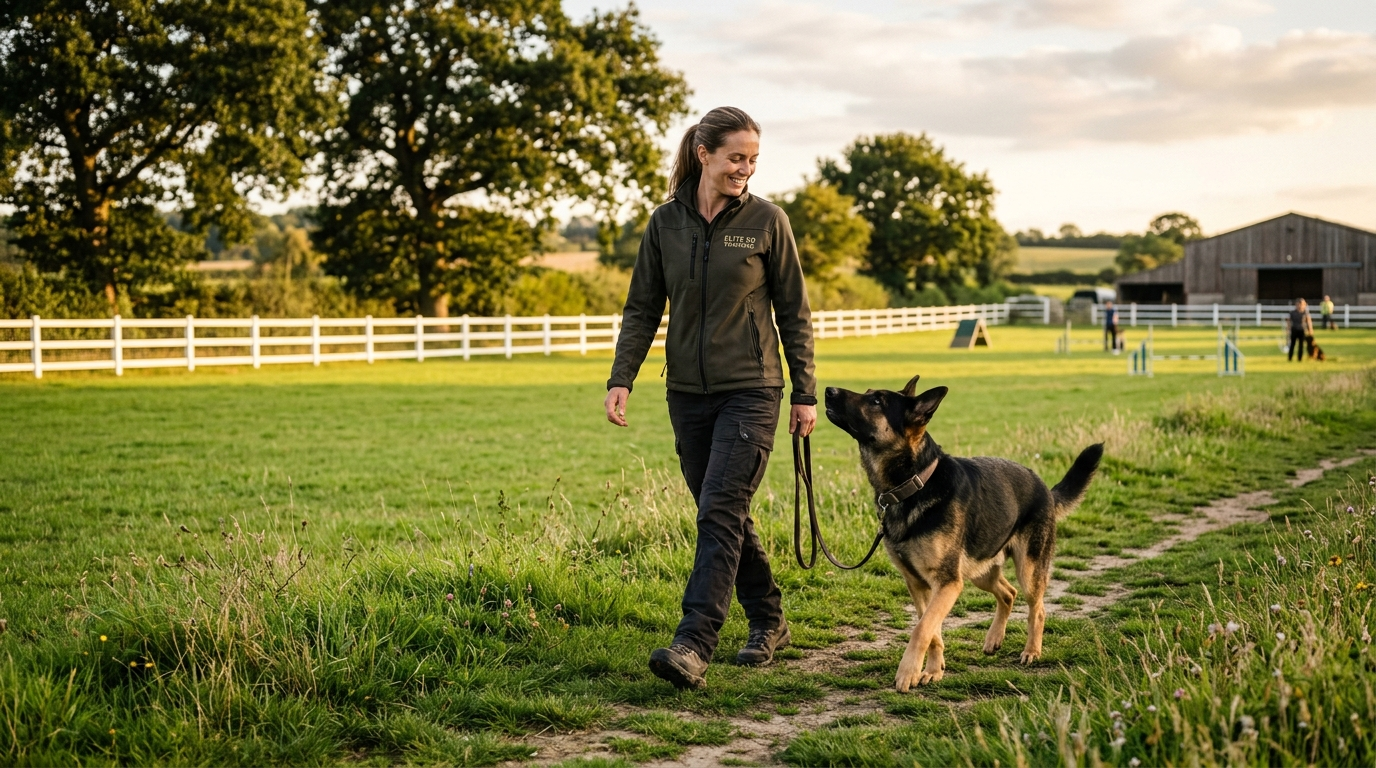 Dog Boarding Training Near Me: Your Complete Guide to Finding the Best Local Facility in New Jersey 3 - dog boarding training near me Professional dog trainer working with a dog during boarding training program in Howell Township NJ