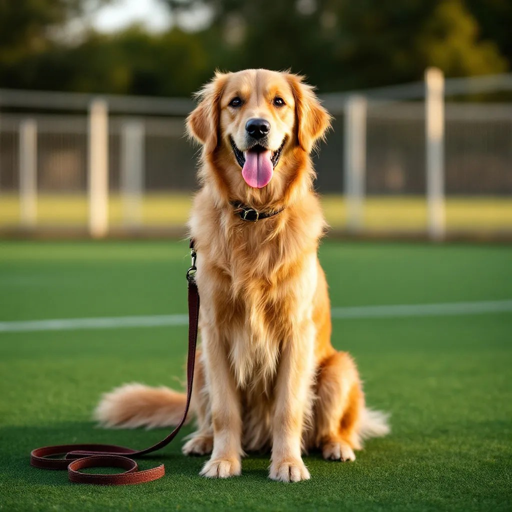 Dog Training Stay Away Camp: What It Really Is and Why NJ Dog Owners Choose It 2 - dog training stay away camp Well-trained Golden Retriever demonstrating a perfect sit-stay command at a dog training facility